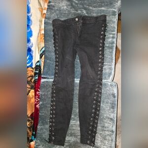 True VINTAGE Lip Service Black Side Tie Jeans